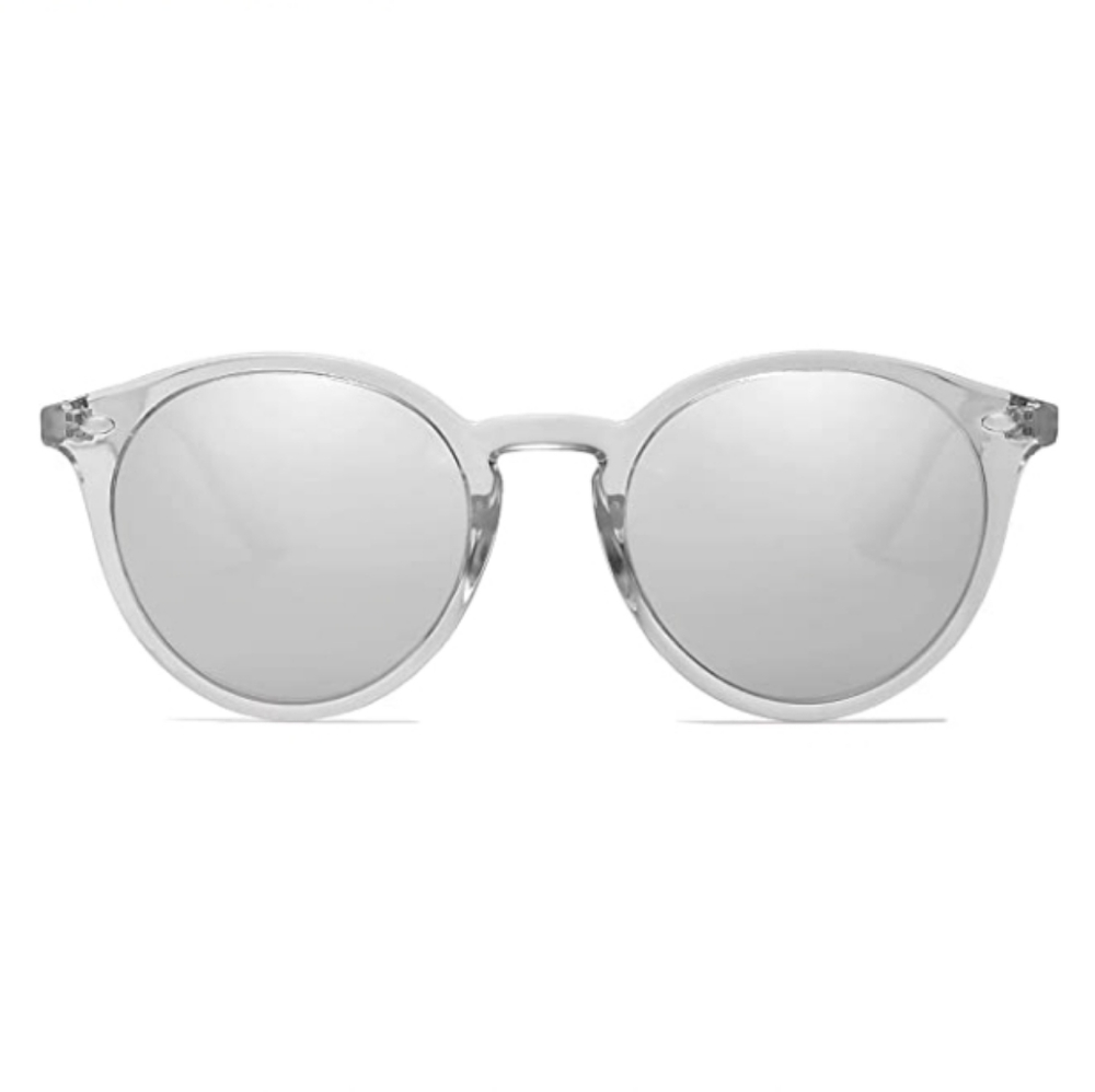 🕶Silver Round Polarized Sunglasses for Women Men Classic Vintage